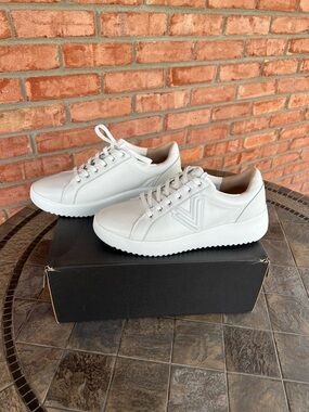 Vionic Womens Kearney Lace-up, White Leather Platform Sneakers - 10 Wide